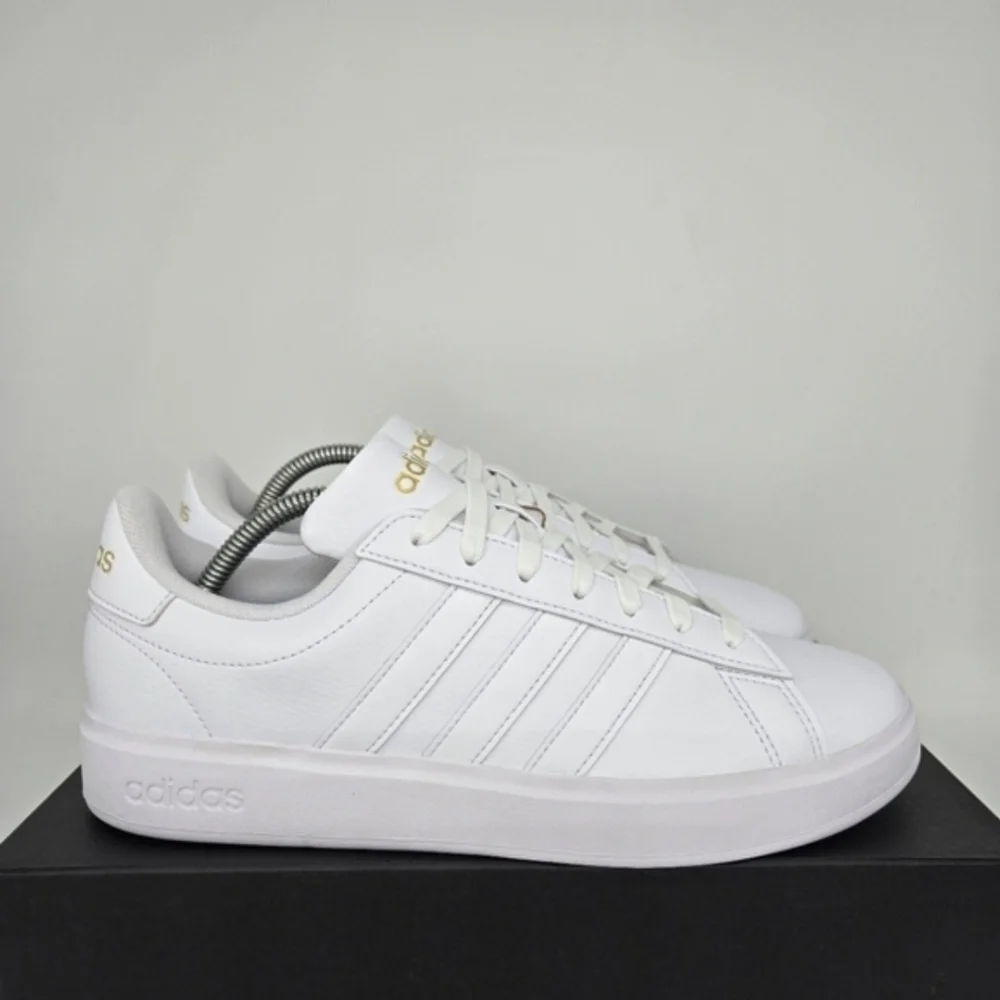 New adidas Grand Court 2.0 Cloud White Gold Metallic Women's Shoes Size 6 - Picture 3 of 8